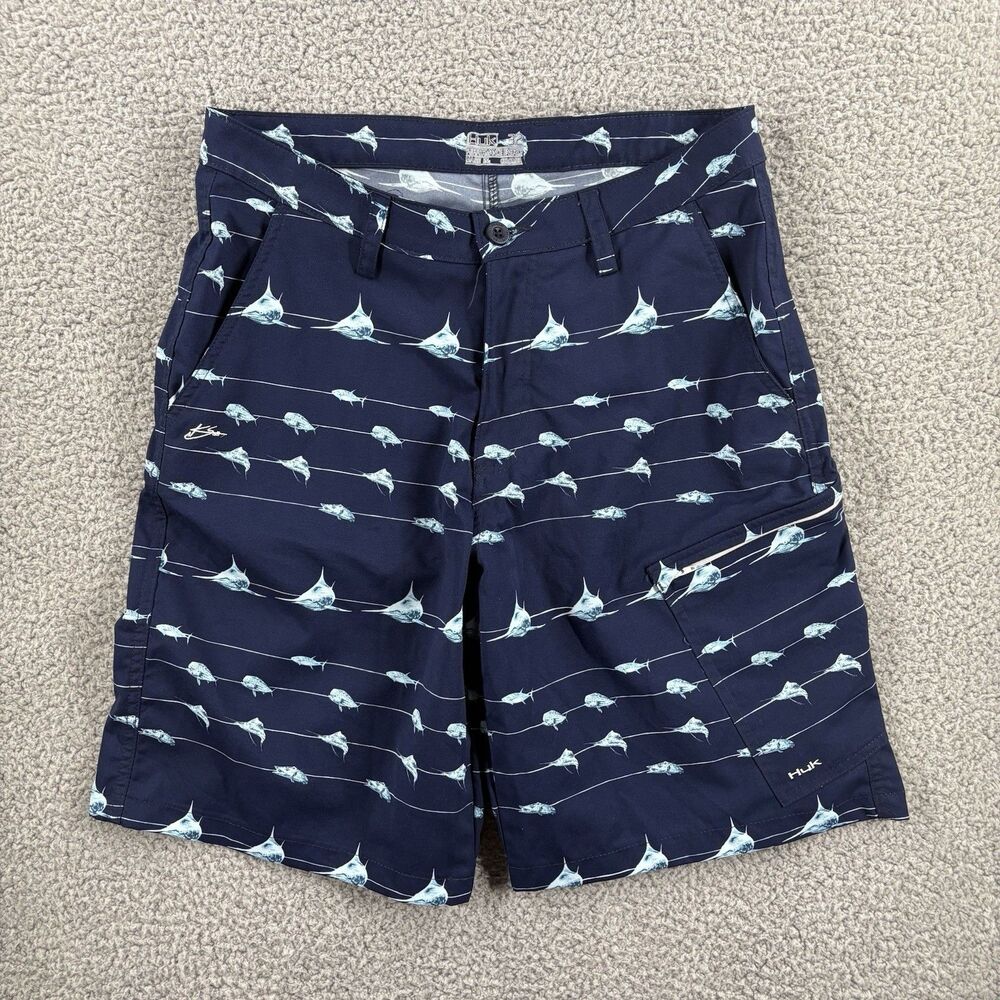 HUK Fishing KC Scott Hybrid Lite Board Shorts Men’s 32 Performance Cargo 10.5”